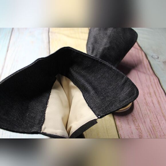 Women's Open Toe Denim Ankle Flip Flop Shoes Size 10 - Picture 4 of 4